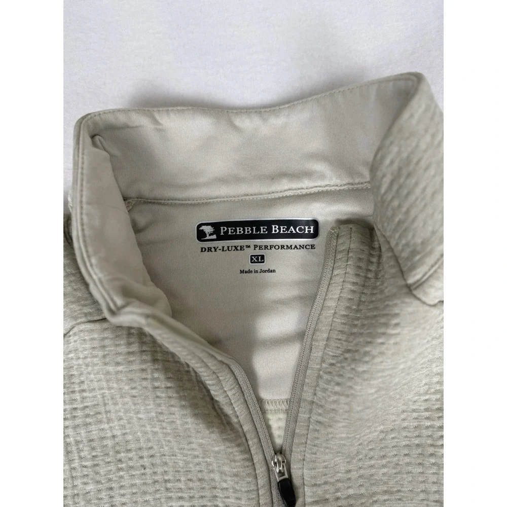 Pebble Beach Performance 1/4 Zip Long Sleeve Pullover‎ Mens XL Grey Gray